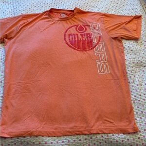 NHL Official Licensed Heathered Orange Short Sleeve Edmonton Oilers T-Shirt-XXL